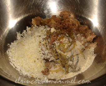 masa de alb&oacute;ndigas de berenjena