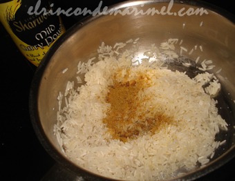 arroz jazmín con curry