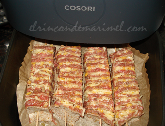 brochetas de kebab en airfryer