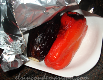 pimiento y berenjena asados 