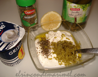 salsa de yogur