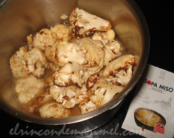 crema de coliflor con miso